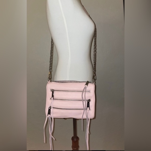 NWOT Rebecca Minkoff Mini 3 Zip Convertible Leather Cross Body Petal Pink/SLVR🎀 - Picture 8 of 11